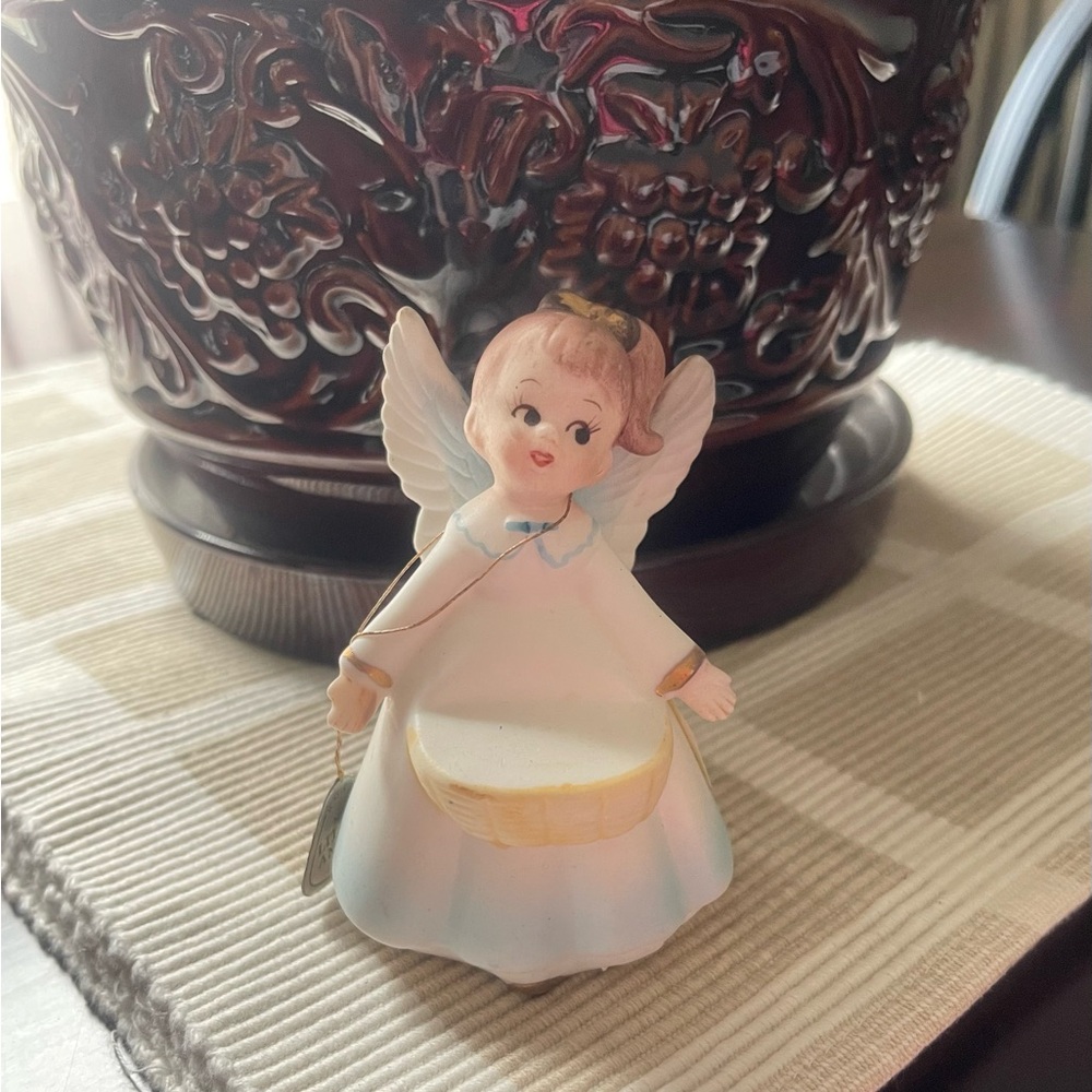 Vintage Inarco Japan My Little Angel Rose June Ceramic Angel Figurine 4”